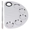 Makeup Mixing Palette, Stainless Steel Spatula Paint Pigment Lipstick Color Blending Plate, Professional Cosmetic Mixing Makeup Palette Spatula Makeup Artist Tool for Mixing Base Nail Art view 2