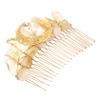 Abaodam Crystal Crown Hair Comb French Hair Clips Crystal Decor Decorations With Teeth Wedding Headpiece for Bride Women s Side Combs Fashion Moon Star Yellow view 1