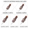 50 Assorted Tattoo Cartridge Needles Mixed Size #10RL Bugpin Round Liner - 10 pcs each of 3RL 5RL 7RL 9RL 11RL Pro Disposable Membrane Assorted Tattoo Needles view 2