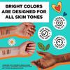 BodyMark Expansion Pack Temporary Tattoo Marker for Skin, Premium Brush Tip, 6 Count Pack of Assorted Colors and Stencils, One Eraser Touch Up Pen, Skin-Safe Temporary Tattoo Markers Set view 2
