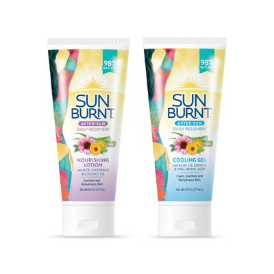 Sunburnt Lotion 6 Fl Oz and Gel 6 Fl Oz After Sun Skin Care Bundle Much More than Aloe