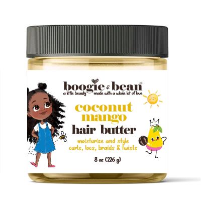 Boogie and Bean Hair Styling Creme or Pomade for Thick and Curly Hair Kids with Locs, Curls, Twists & Braids, Made with Natural Oils like Coconut & Mango Butter for Black Hair
