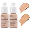 2 Pack PHOERA Foundation,Matte Oil Control Concealer Cream,PHOERA Long Lasting Waterproof Matte Liquid Foundation for Women Girls (103 Warm Peach +104 Buff Beige) view 1