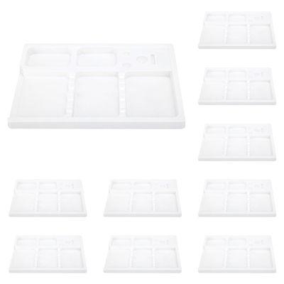 10Pcs Tattoo Cartridge Tray, Disposable Ink Cup Holder Plastic Needle Toner Cup Pigment Rack Holder Washable PVC Tattoo Tray Tool
