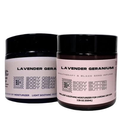 Butter By Keba Lavender Geranium Body Butter & Cream Duo