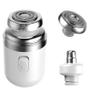 AMOMB Mini Shaver Portable Electric Shaver, 2-in-1 USB Rechargeable Wet Dry Mini Shaver with Rotary Nose Hair Trimmer, Pocket Size Gift for Home and Travel (White) view 1