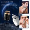 AMOMB Mini Shaver Portable Electric Shaver, 2-in-1 USB Rechargeable Wet Dry Mini Shaver with Rotary Nose Hair Trimmer, Pocket Size Gift for Home and Travel (White) view 3
