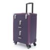Makeup Train Case, Rolling Makeup Trolley Case, 3 Tier Cosmetic Trolley Nail Polish Organizer, Jewelry Travel Cosmetic Train Case with 4 Wheels for Make Up Nail Tech Salon 24.8*12.6*16.1 Inch/2332 view 1