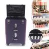 Makeup Train Case, Rolling Makeup Trolley Case, 3 Tier Cosmetic Trolley Nail Polish Organizer, Jewelry Travel Cosmetic Train Case with 4 Wheels for Make Up Nail Tech Salon 24.8*12.6*16.1 Inch/2332 view 2