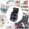 Makeup Train Case, Rolling Makeup Trolley Case, 3 Tier Cosmetic Trolley Nail Polish Organizer, Jewelry Travel Cosmetic Train Case with 4 Wheels for Make Up Nail Tech Salon 24.8*12.6*16.1 Inch/2332 view 3