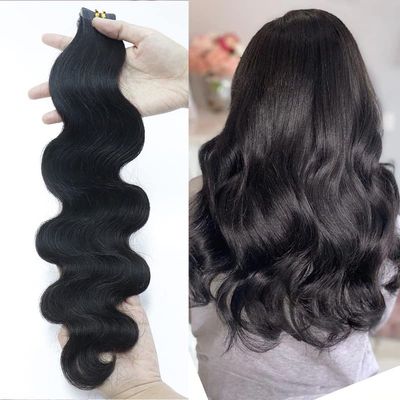 Bodywave Tape In Hair Extensions 12inch Human Hair Invisible Wavy Tape In Hair Extension 1bundle 100g 40pcs Black Glue In Real Human Hair Tape Ins Seamless Reusable Adhesive Tape In Hair