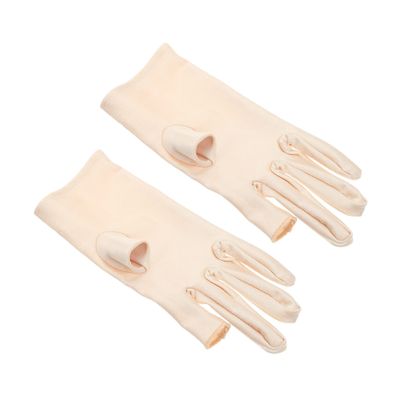Beatifufu Anti-uv Gloves 2 Fingers Skin Tone Short Manicure Gloves for Hand Protection Versatile for Travel Fishing Hiking
