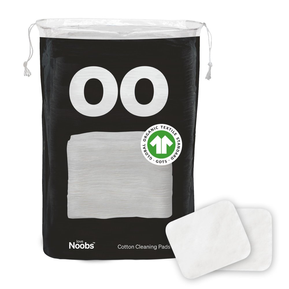 Baby Cotton Pads for Diaper Change by LoveNoobs, 60 Count, Ultra Soft 100% Organic Extra Large Cotton Pads for Baby Sensitive Skin, Lint-Free, Premium Jumbo Size, GOTS Certified