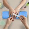 STF Linen Hand Towels (Pack of 24) Light Blue Economy Salon Towels - 100% Cotton Spa Towel 16 x 27 Inches Highly Absorbable, Facial, Gym, Hair Towels Face Towels Bulk view 4