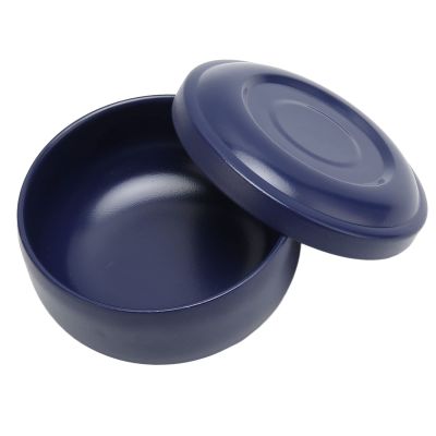 Brrnoo Men Shaving Soap Bowl with Lid, Shaving Bowl for Shaving Cream, Wet Shaving Kit Addition, Dark Blue Shaving Soap Cream Bar with Cover