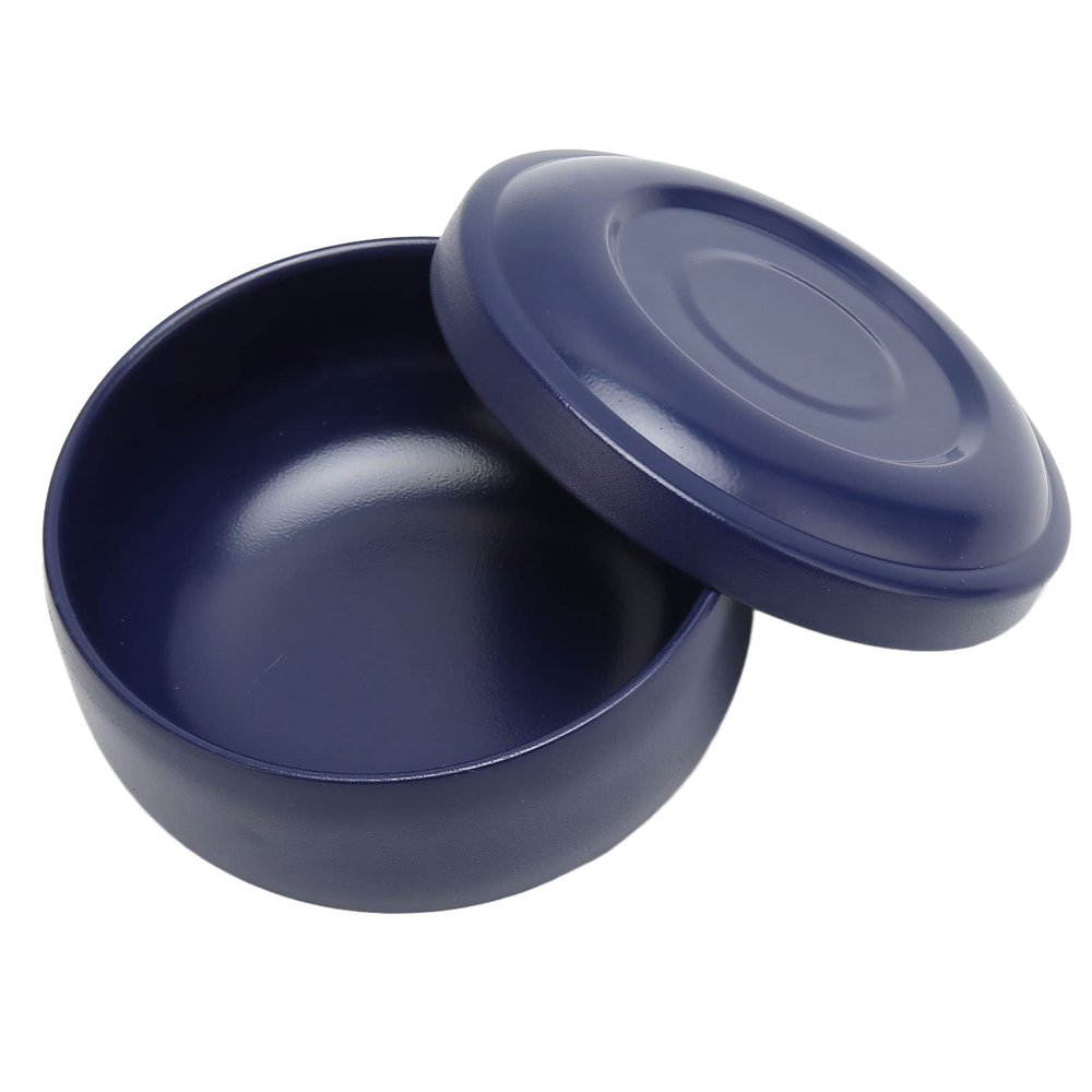 Brrnoo Men Shaving Soap Bowl with Lid, Shaving Bowl for Shaving Cream, Wet Shaving Kit Addition, Dark Blue Shaving Soap Cream Bar with Cover