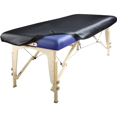 Royal Massage Universal Fitted Vinyl Leather Massage Table Protection Cover- Durable Soft Massage Treatment Table Replacement Cover - Make Your Table New Again (Set of 3, Black)