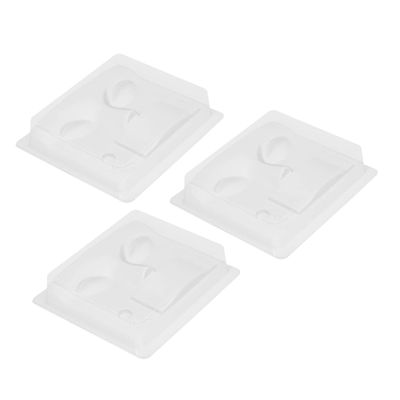 3pcs Eyelash Extension Practice Tray Face Model in ABS White