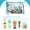 COSHAYSOO Clear Makeup Bag Preppy Sunscreen Pouch Small Beach Pool Summer Stuff Travel Must Have Cosmetic Toiletry Purse Organizer for Women Teenage Girl with Personalized Letter Patch Blue SPF view 4