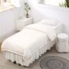 Beauty Massage Bedspread, Beauty Bed Cover 4-Piece Cotton and Linen High-End Beauty Salon Massage Single Product Bed Cover Cotton Customization, Beauty Decoration Bedspread (White 70 x 185 cm) view 1