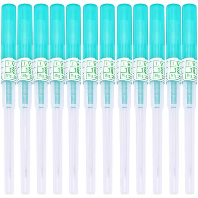 DJCIW 12PCS 18G Catheter Piercing Needles,Disposable 18 Gauge IV Catheter Hollow Needles for Ear Nose Belly Lip Eyebrow Tongue Nipple Cartilage Piercing