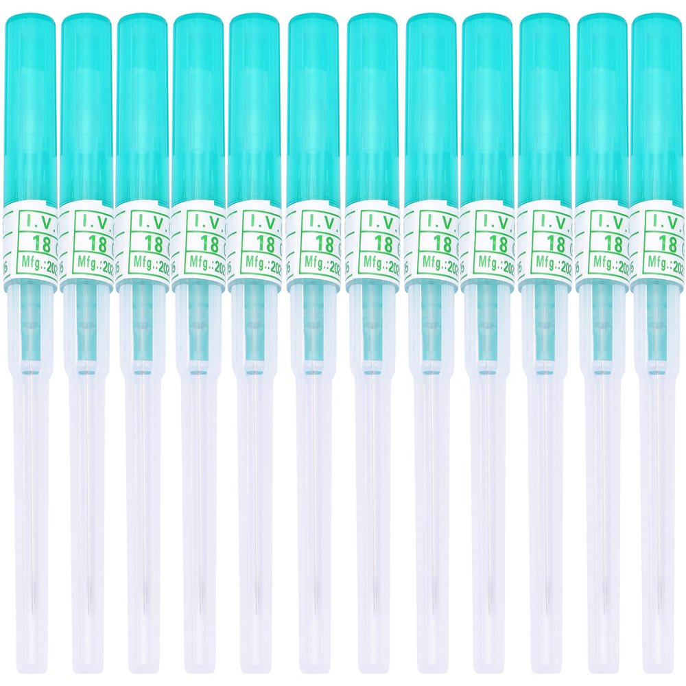 DJCIW 12PCS 18G Catheter Piercing Needles,Disposable 18 Gauge IV Catheter Hollow Needles for Ear Nose Belly Lip Eyebrow Tongue Nipple Cartilage Piercing