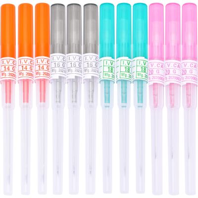DJCIW 12PCS Mixed-size Catheter Piercing Needles,Disposable 14G 16G 18G 20G IV Catheter Hollow Needles for Ear Nose Belly Lip Eyebrow Tongue Nipple Cartilage Piercing