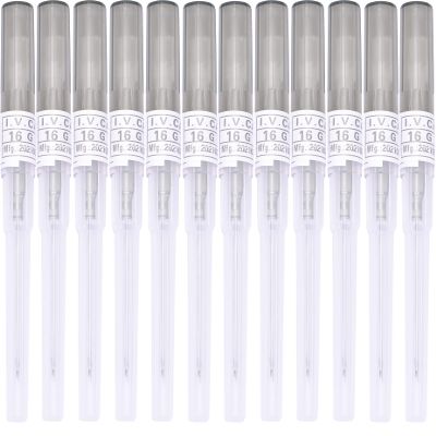 DJCIW 12PCS 16G Catheter Piercing Needles,Disposable 16 Gauge IV Catheter Hollow Needles for Ear Nose Belly Lip Eyebrow Tongue Nipple Cartilage Piercing