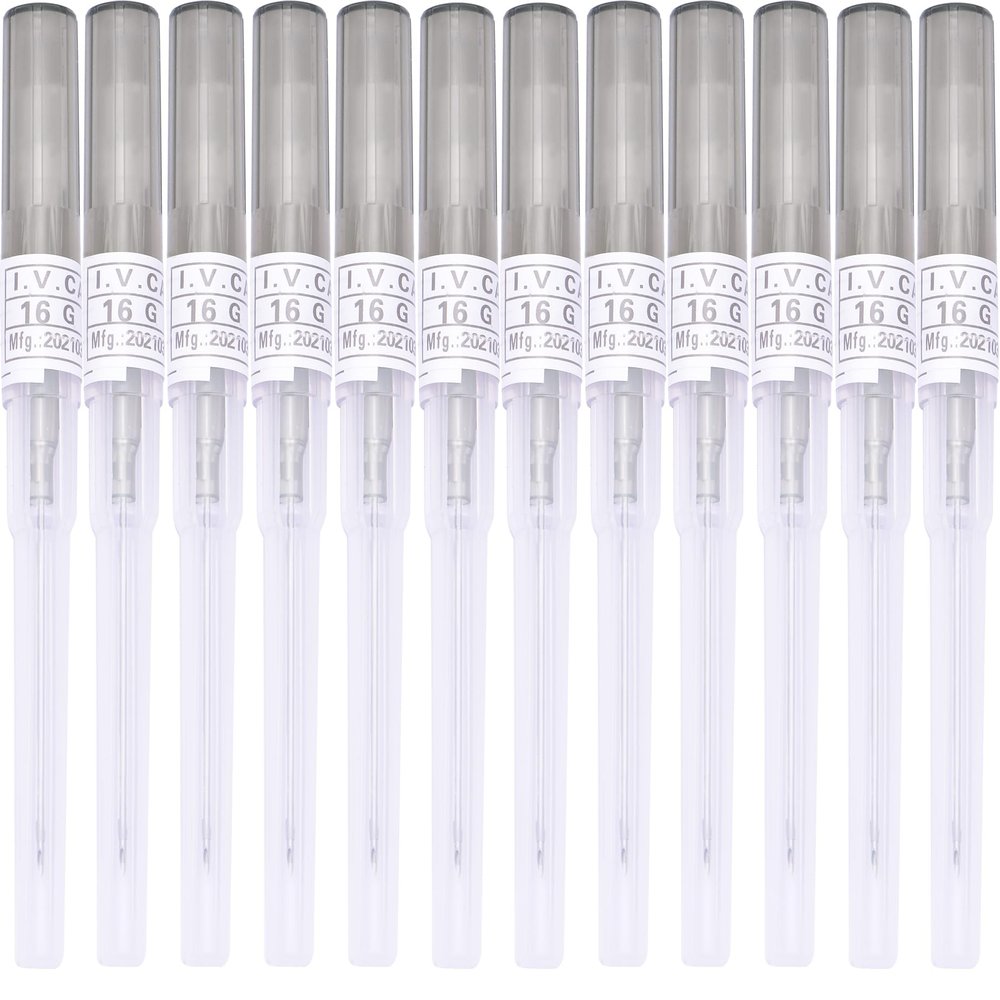 DJCIW 12PCS 16G Catheter Piercing Needles,Disposable 16 Gauge IV Catheter Hollow Needles for Ear Nose Belly Lip Eyebrow Tongue Nipple Cartilage Piercing