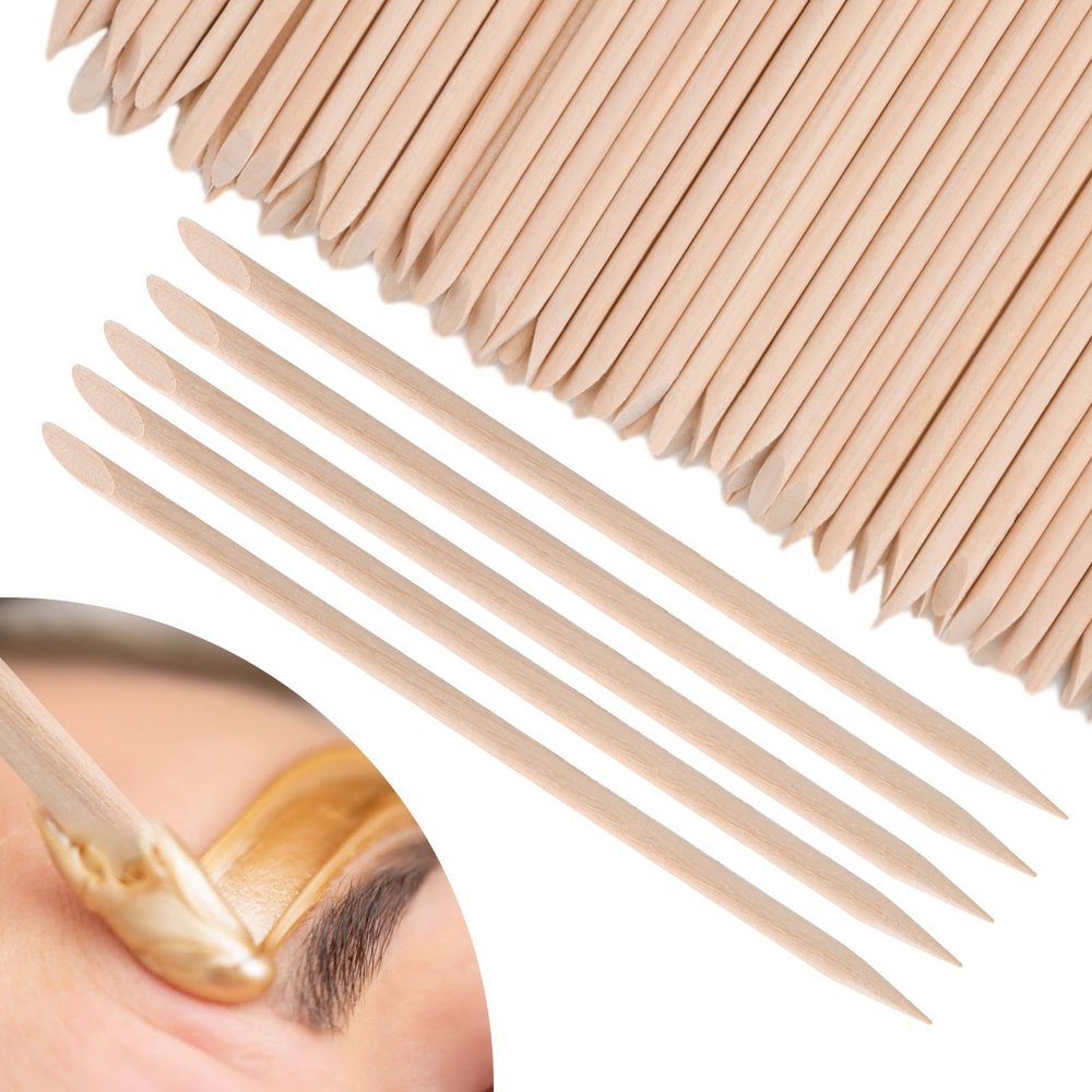 Wooden Wax Sticks Eyebrow Lip Nose Waxing Sticks Small Wax Spatulas Applicator Wood Craft Sticks for Hair Removal and Smooth Skin Spa and Home Usage