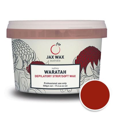 JAX WAX AUSTRALIA Soft Wax Waratah 500g - Easy to Apply - For all areas and all types of hair + Made for Sensitive Skin - Strawberry Fragrance