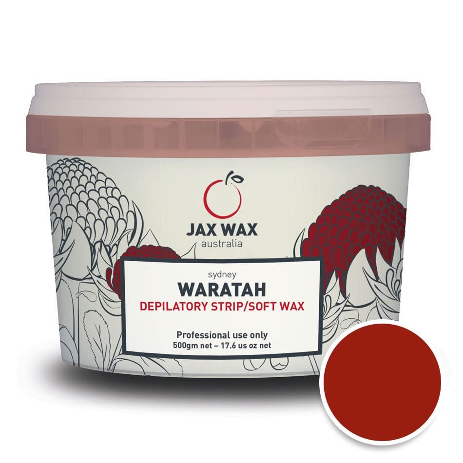 JAX WAX AUSTRALIA Soft Wax Waratah 500g - Easy to Apply - For all areas and all types of hair + Made for Sensitive Skin - Strawberry Fragrance