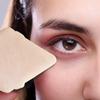 2 Pcs EVAOUXIU Triangle Powder Puff for Face Powder, Soft Plush Setting Powder Puff, Velour Cosmetic Foundation Blender Sponge Beauty Makeup Tools (Pink&Nude) view 2