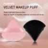 2 Pcs EVAOUXIU Triangle Powder Puff for Face Powder, Soft Plush Setting Powder Puff, Velour Cosmetic Foundation Blender Sponge Beauty Makeup Tools (Black&Pink) view 3
