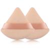 2 Pcs EVAOUXIU Triangle Powder Puff for Face Powder, Soft Plush Setting Powder Puff, Velour Cosmetic Foundation Blender Sponge Beauty Makeup Tools (Nude) view 1