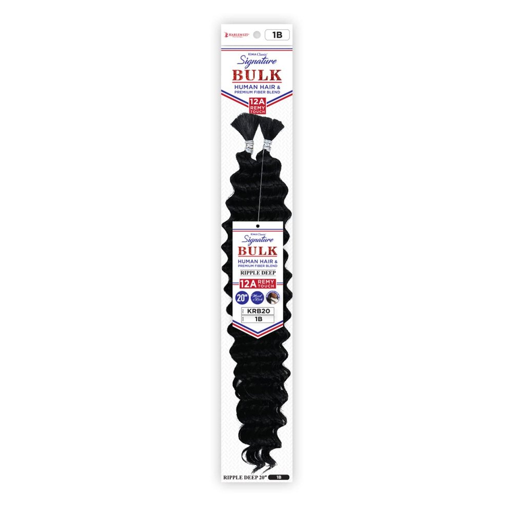 Harlem125 Human Hair Blend Braids Kima Signature Bulk Ripple Deep 20" (T1B/30)
