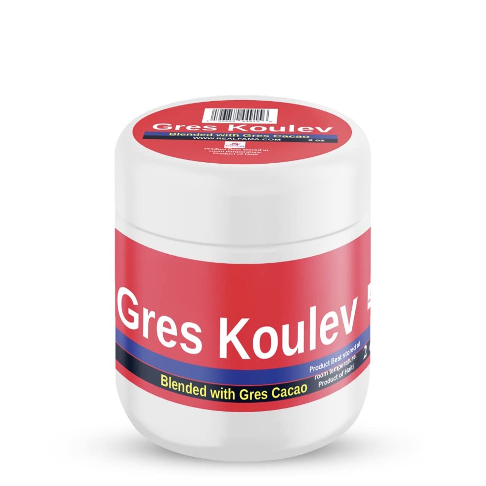 REAL FAMA Gres Cacao Oil with Gres Koulev oil 2 oz bottle GWO BAGAY mix PRODUCT OF HAITI
