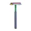 PINK REX Women's Double Edge Safety Razor Eco-Friendly Includes 10 Razor Blades (Rainbow Chrome) view 1