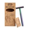 PINK REX Women's Double Edge Safety Razor Eco-Friendly Includes 10 Razor Blades (Rainbow Chrome) view 2