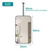 Nordic Ceiling Hanging Mirror, HD Vanity Make-up Shaving Mirrors for Bathrooms Bedrooms Dressers and Modern Theme Decor - Rectangular (Size : 50cmx60cm) view 2