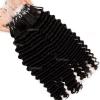 22inch Microloop hair extensions real human hair Deep Wave 1Bundle 100g/Bundle 100Strands Natural Black Micro links hair extensions for black women 1g/strand Wavy Curly Loop Micro Ring Extensions view 2