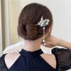 2PCS Hair Chopsticks, Hair Stick Butterfly Pearl Hair Pins Vintage Chignon Hair Accessories Headwear with Tassel 031 view 2