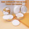 AKOAK 1 Pack Capacity 20ml / 0.67oz Reusable Plastic Loose Powder Empty Box, DIY Makeup Compact, Sponge Puff, Elastic Mesh Sieve with Clamshell Golden Edge Screw Lid view 3