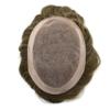 Toupee for Men Hair Replacement Systems Mono Lace Center with Poly Coating Around Real Human Hair Piece Durable NPU Monofilament Wig Mens Toupee Hair Unit (7"X10", #530 Medium Light Brown+30% Gray-120% Medium Light to Medium Density) view 3
