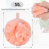 FARMOGA Bath Loofah Sponge Body Scrubber Shower Sponge Exfoliating Mesh Pouf Shower Ball Bath Sponges for Women and Men Bathing Accessories (4Pack 50G Colorful) view 2