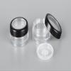 AKOAK 2 Pcs Capacity 10ml / 0.33oz Empty Plastic Clear Makeup Jar, Reusable Loose Powder Cartridge, DIY Makeup Cartridge, Blush Foundation with Sieve and Black Rimmed Lid Container Jar view 4