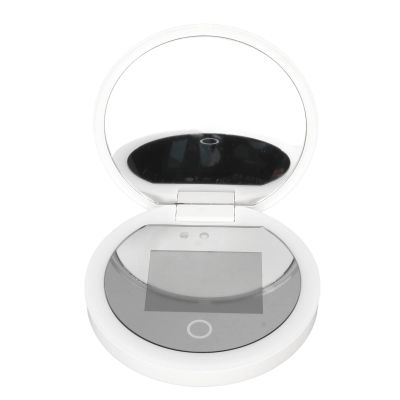 Zyyini Mirror, 3.5 Inch Travel Compact Mirror with Camera for Sunscreen Test, 2X Magnification Portable Lighted Mirror for Handbag, Gifts for Mom Girlfrined