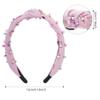 Sucrain 3 Pcs Pearl Knotted Headbands for Women Girls Colorful Jeweled Embellished Gem Faux Pearl Cross Knot Twisted Hairband Turban Headband Hair Accessories(Black,White,Pink) view 2