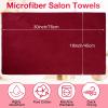 Newwiee 72 Pack Microfiber Bleach Proof Towels Bulk for Salon 18 x 30 Inch Dry Lint Free Hair Drying Hand Towels for Hair, Gym, Bath, Spa, Shaving, Barber(Red) view 2