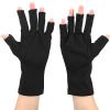 TITA-DONG Professional Manicure Gloves, Stretchy Fingerless Fiber Cotton Nail Lamp Gloves for Home Salon, Non Slip UV Protection Driving Gloves, Summer Outdoor Gloves for Women and Girls(Black) view 1